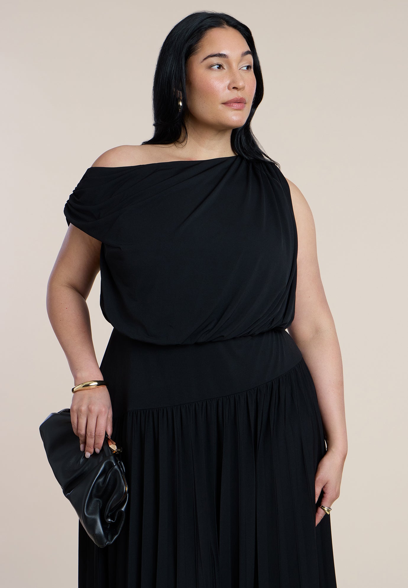 Draped One-Shoulder Maxi Dress image number 2