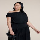 Draped One-Shoulder Maxi Dress image number null