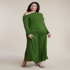 Long Sleeve Drop Waist Maxi Dress image number null