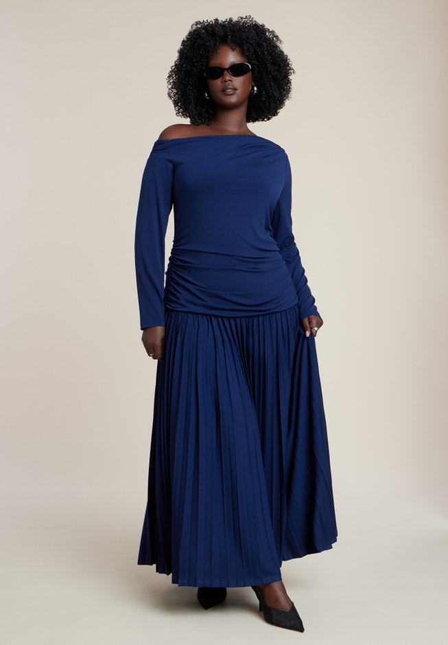 Long Sleeve Drop Waist Maxi Dress image number 3