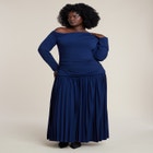 Long Sleeve Drop Waist Maxi Dress image number null