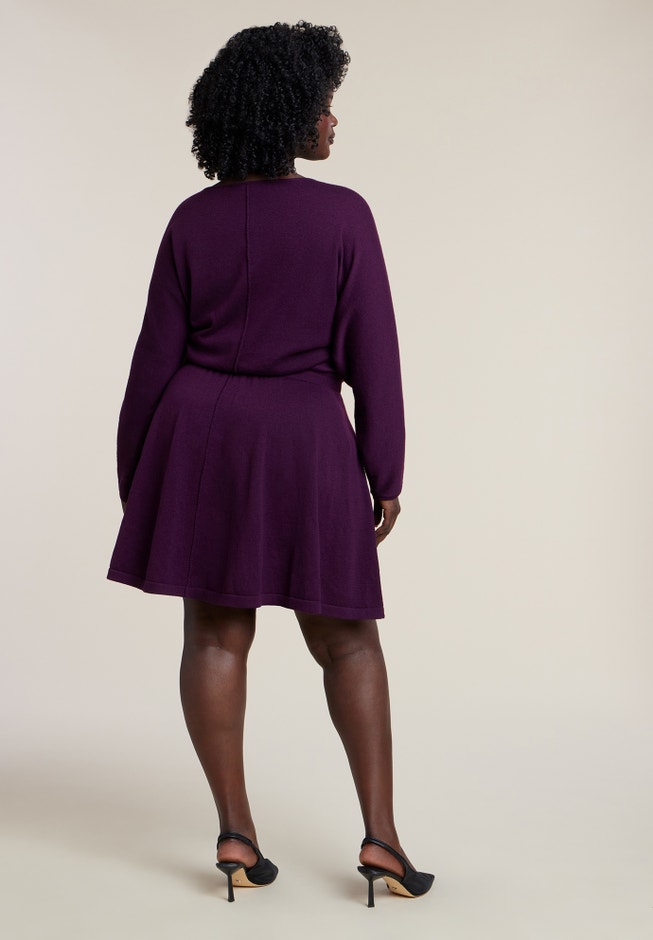 Elastic Waist Sweater Mini Dress image number 2