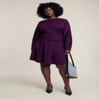 Elastic Waist Sweater Mini Dress image number null