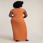 Short Sleeve Ribbed Sweater Maxi Dress image number null