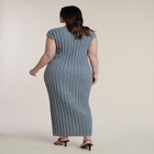 Short Sleeve Ribbed Sweater Maxi Dress image number null