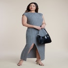 Short Sleeve Ribbed Sweater Maxi Dress image number null