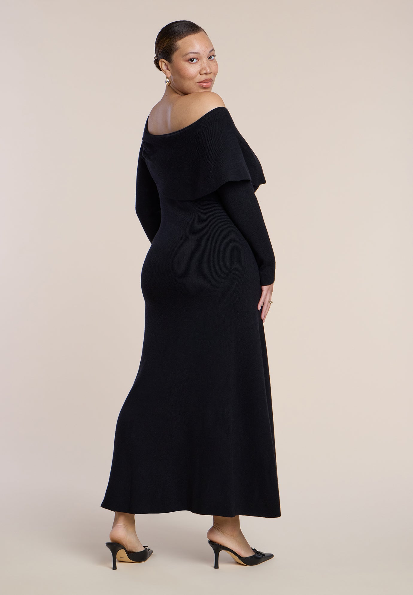 Off The Shoulder Sweater Midi Dress image number 1