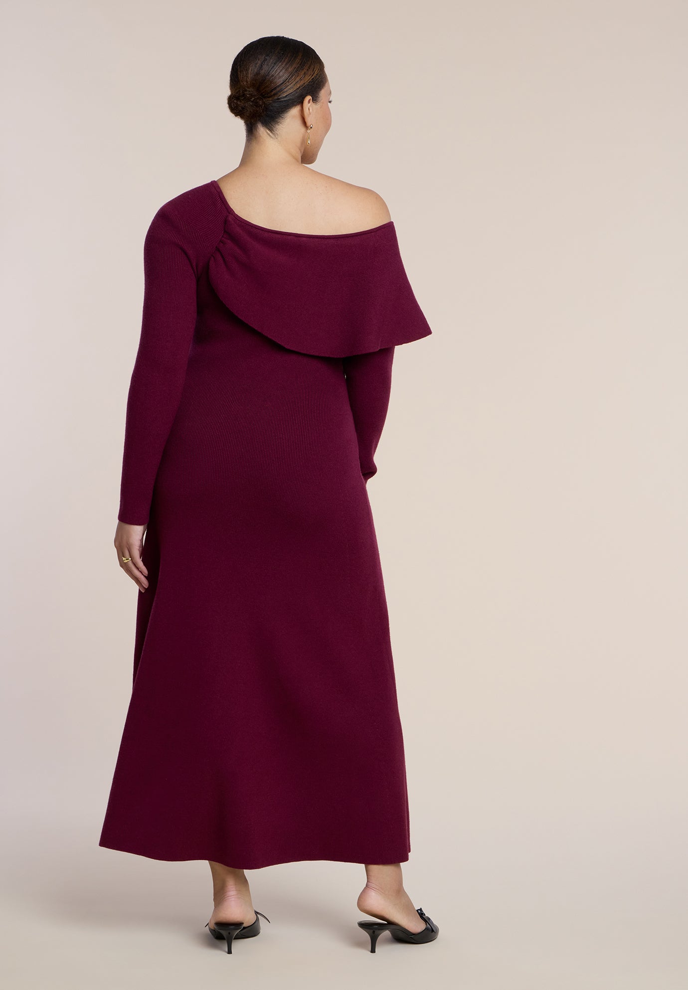 Off The Shoulder Sweater Midi Dress image number 1