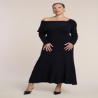 Off The Shoulder Sweater Midi Dress image number null