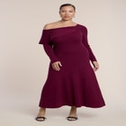 Off The Shoulder Sweater Midi Dress image number null