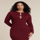 Sweater Button Detail Sweater Maxi Dress image number null