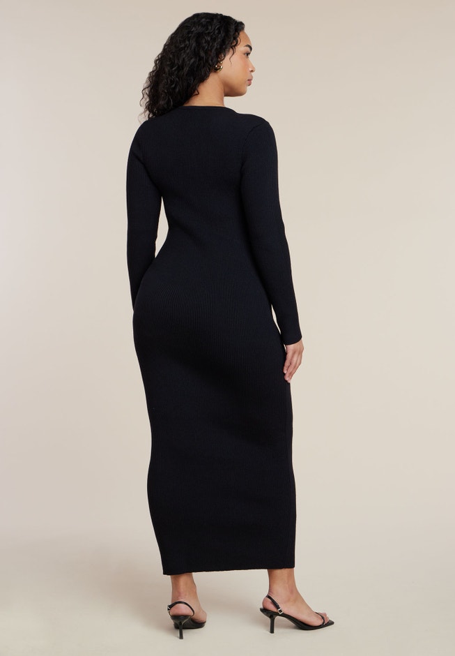 Sweater Button Detail Sweater Maxi Dress image number 1