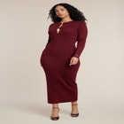 Sweater Button Detail Sweater Maxi Dress image number null