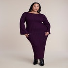 Lettuce Hem Ribbed Sweater Maxi Dress image number 1