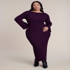 Lettuce Hem Ribbed Sweater Maxi Dress image number 0