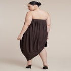 Strapless Draped Midi Dress image number null