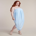 Strapless Draped Midi Dress image number null