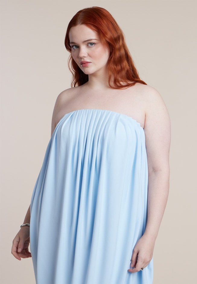 Strapless Draped Midi Dress image number 3