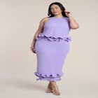 Ruffle Detail Column Maxi Dress image number null