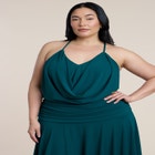 Asym Hem Draped Jersey Midi Dress image number null