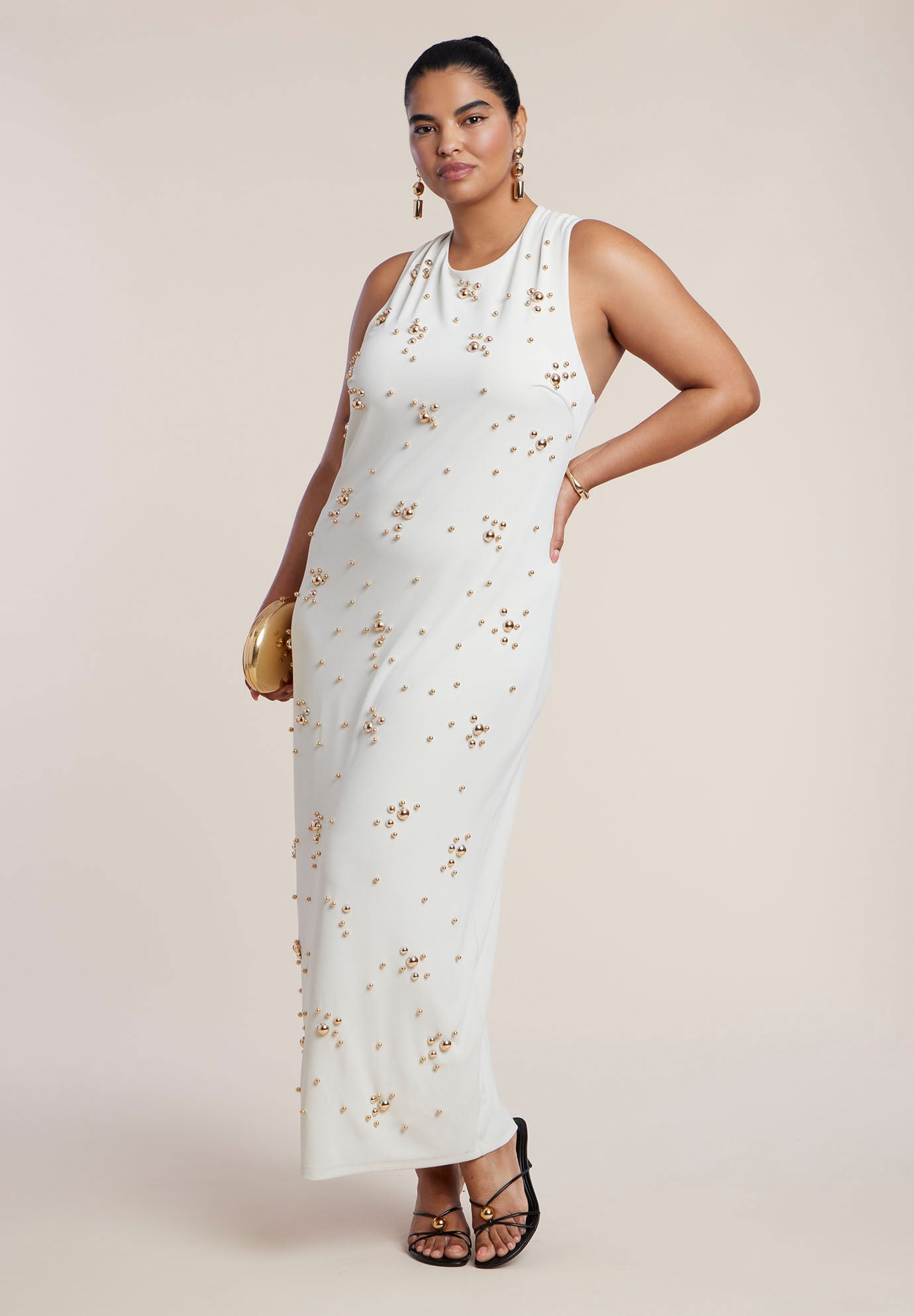 Embellished Stud Detail Maxi Dress image number 1