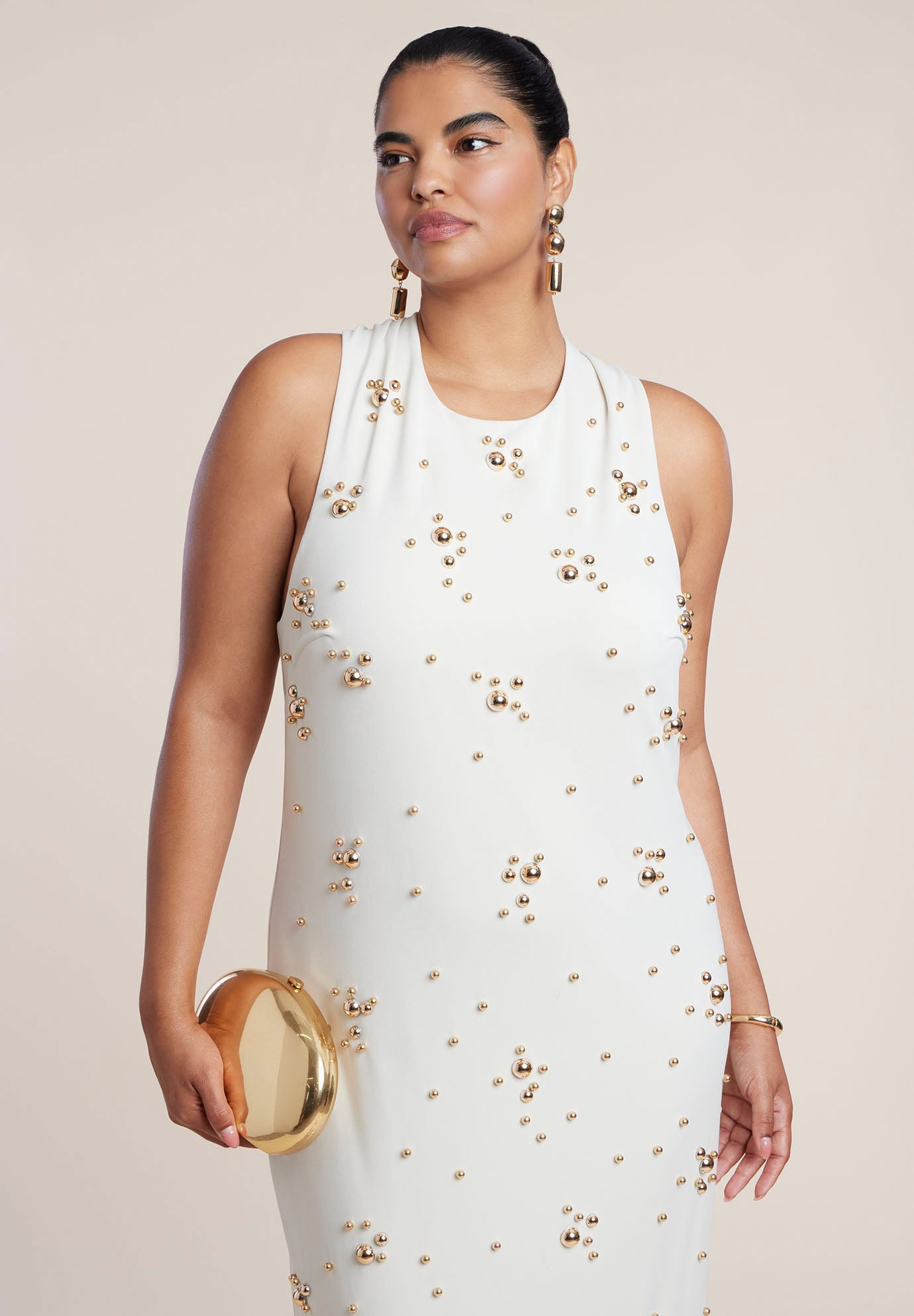 Embellished Stud Detail Maxi Dress image number 3