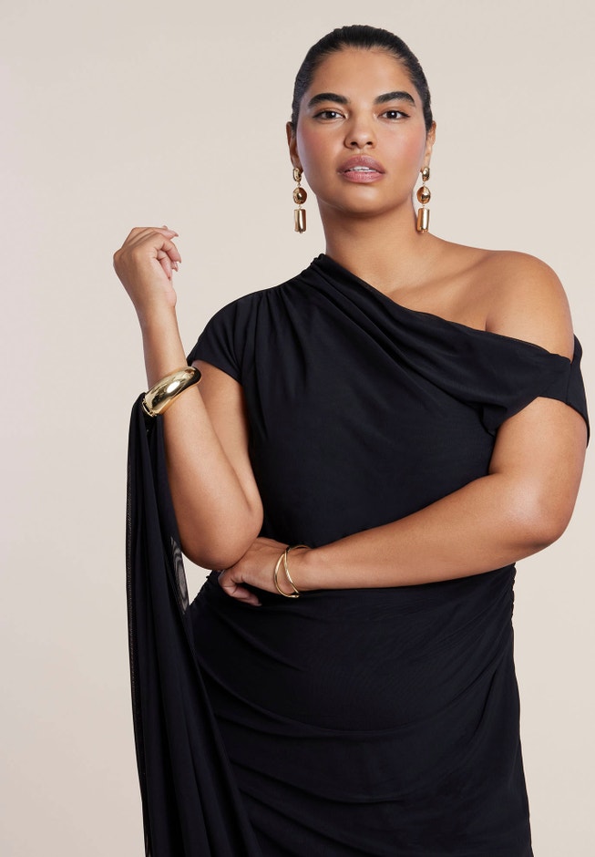 Bracelet Detail Draped Maxi Dress image number 4