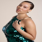 Textured Sequin Maxi Dress image number null