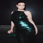 Textured Sequin Maxi Dress image number null
