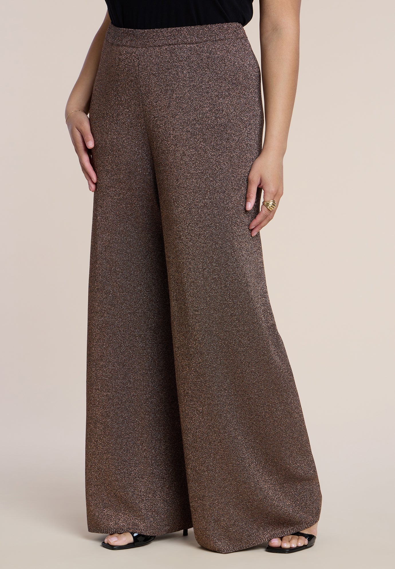 Semi-Sheer Shimmer Sweater Pant image number 1