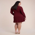Tipping Detail Collared Sweater Mini Dress image number 1