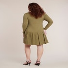Collared Pleated Sweater Mini Dress image number 1