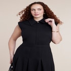 Ponte Sleeveless Midi Shirt Dress image number 2