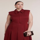 Ponte Sleeveless Midi Shirt Dress image number 2