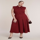 Ponte Sleeveless Midi Shirt Dress image number 0