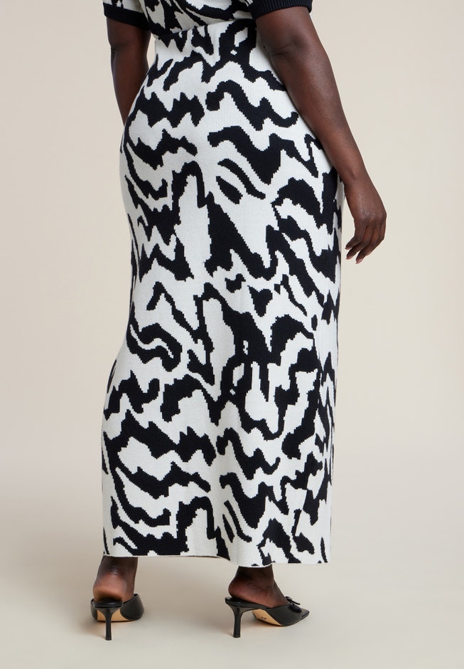 Intarsia Sweater Maxi Skirt image number 2