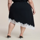 Asym Lace-Trimmed Midi Skirt image number null