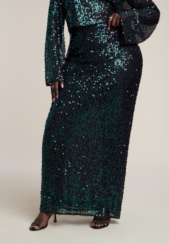 Sequin Column Maxi Skirt image number 1