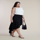 Asym Hem Jersey Skirt image number null