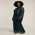 Boat Neck Sequin Crop Top image number null