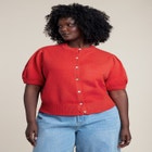 Puff Sleeve Cropped Cardigan image number 0