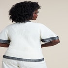 Stripe Detail Short Sleeve Sweater image number null