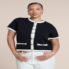 Tipping Detail Cropped Cardigan image number null