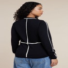 Contrast Line Detail Turtleneck Sweater image number 1