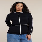 Contrast Line Detail Turtleneck Sweater image number 0