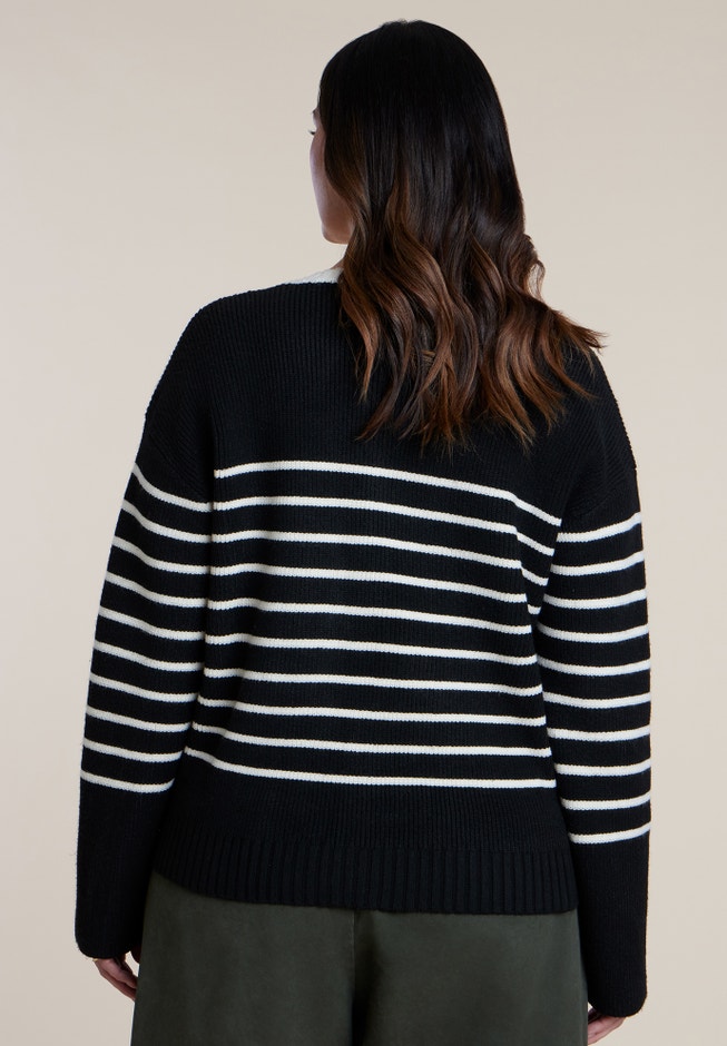 Striped Crewneck Cardigan image number 2