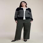 Striped Crewneck Cardigan image number null