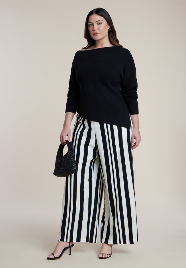 Off The Shoulder Sweater With Side Slit image number 2