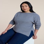 Off The Shoulder Sweater With Side Slit image number 0