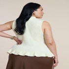 Mockneck Peplum Sweater image number null